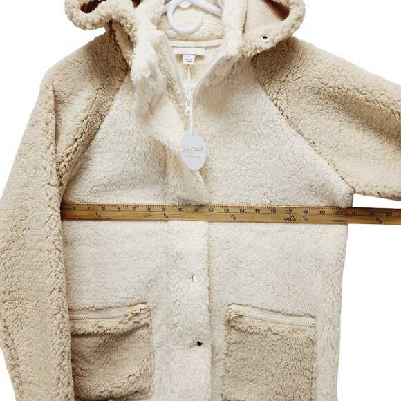 Lacey Chabert Women's Comfy Chic Sherpa Jacket Beige cream Size S - Picture 10 of 13